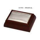 Caja madera y plata bilaminada relojes y joyas LU7374