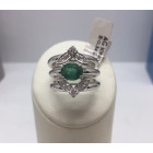 Sortija esmeralda oval diamantes
