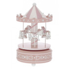 Carrousel musical caballos rosa 10x18