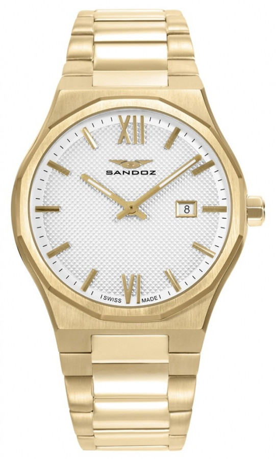 Reloj Sandoz para hombre 83013-83 swiss made en acero dorado