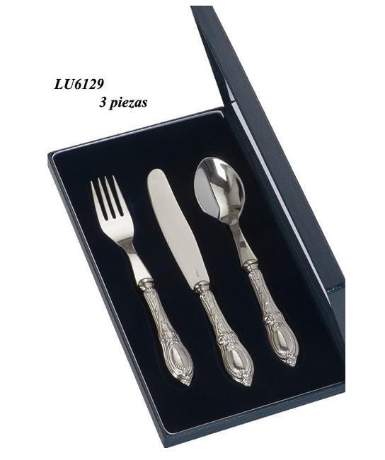 Cubiertos de plata y acero cuchara tenedor y cuchillo Relojería