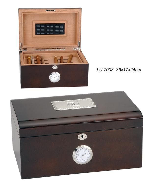 Caja para puros en madera higrómetro LU7003