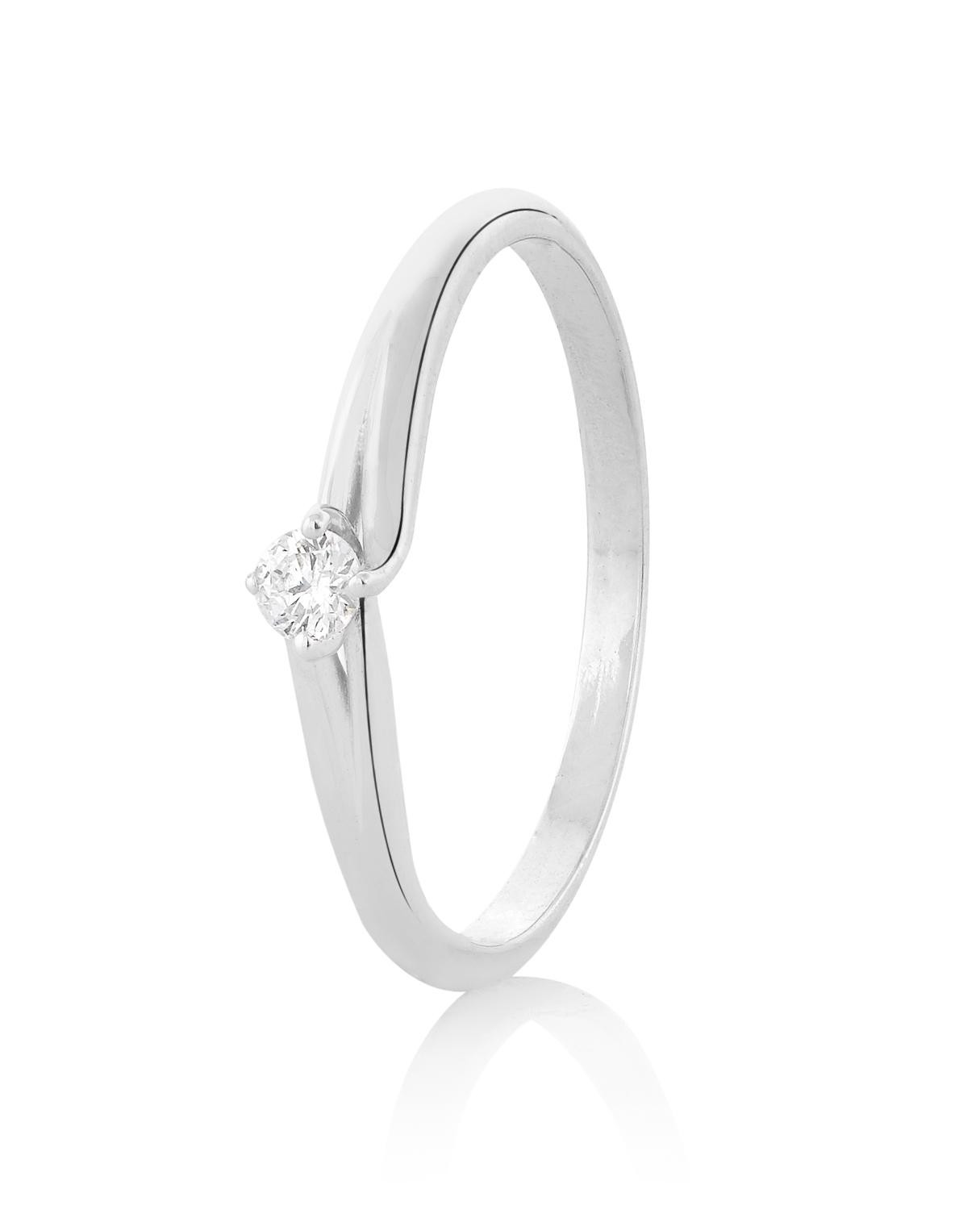 Anillo de pedida oro blanco con diamante Relojería Joyería