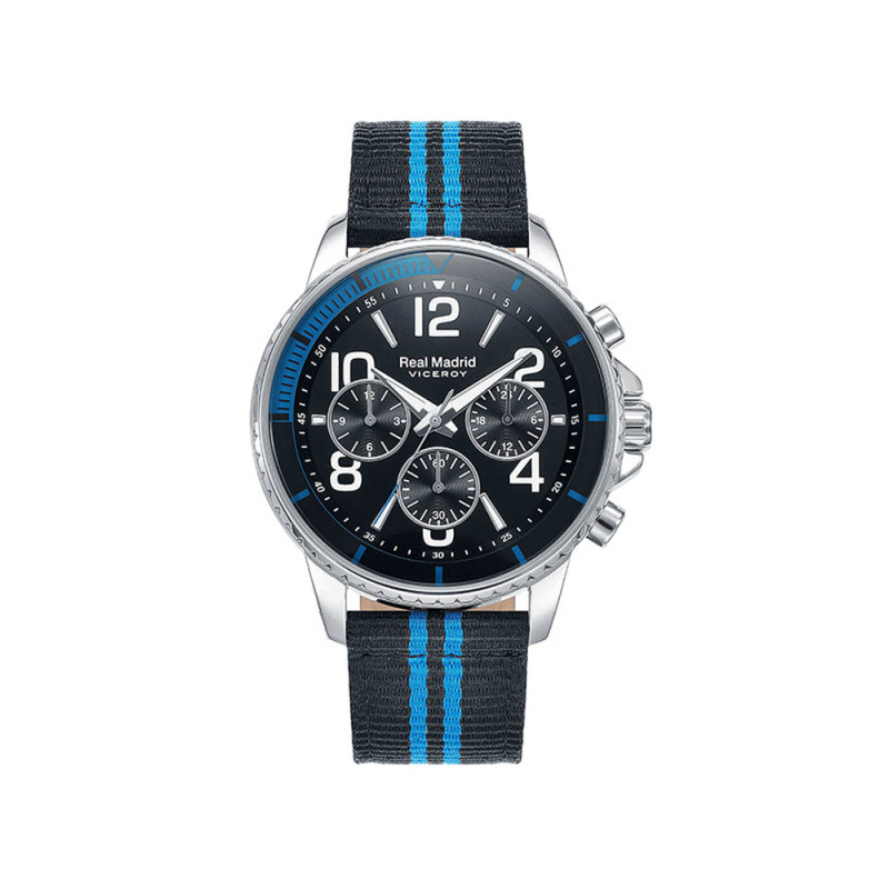 ❤️ Reloj Viceroy del Real Madrid, cronógrafo y correa azul, 401227-37.
