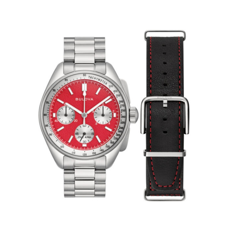 96K115 Reloj Bulova Lunar Pilot Chronograph esfera roja