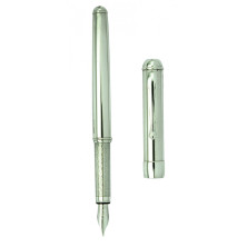 Pluma estilografica de plata de ley lisa