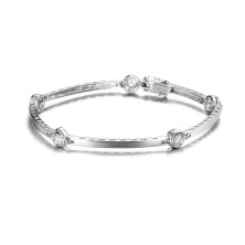 Pulsera semirigida diamantes oro blanco classic