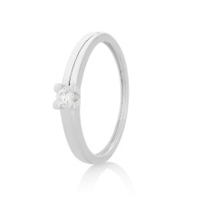 Solitario con dimante en oro blanco