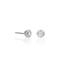 Pendientes oro blanco roseta diamante grace