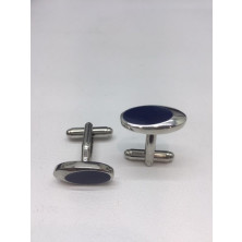 Gemelos ovalados esmalte azul