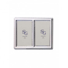 Portafotos marco doble de plata 925 cm forma almendra