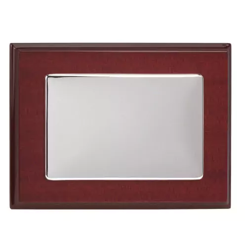 Placa de plata lisa brillo 32x24,5 cm exterior 22x15,5 cm