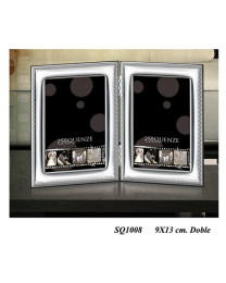 Marco doble de plata bilaminada 9x13 cm 2 fotografias
