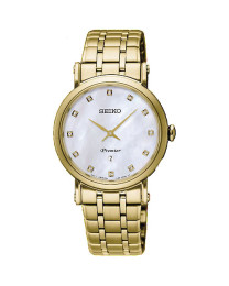 Reloj Seiko sxb434p1 Premier diamantes extraplano chapado mujer