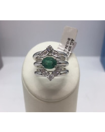 Sortija esmeralda oval diamantes