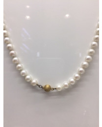 Collar perlas naturales redondas