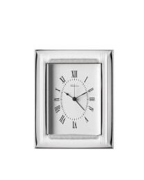 Reloj bilaminado en plata sobremesa 9x13 cm 