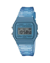 Casio retro f-91ws-2ef reloj unisex azul transparente