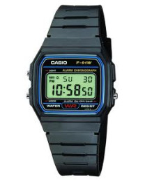 Reloj Casio f-91w-1yer clásico retro negro