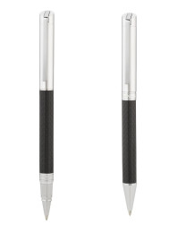 Bolígrafo y roler fibra de carbono negro H6021-1