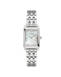 Reloj Bulova 96P244 acero rectangular diamantes mujer