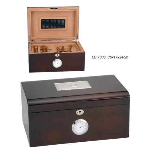 Caja para puros en madera higrómetro LU7003
