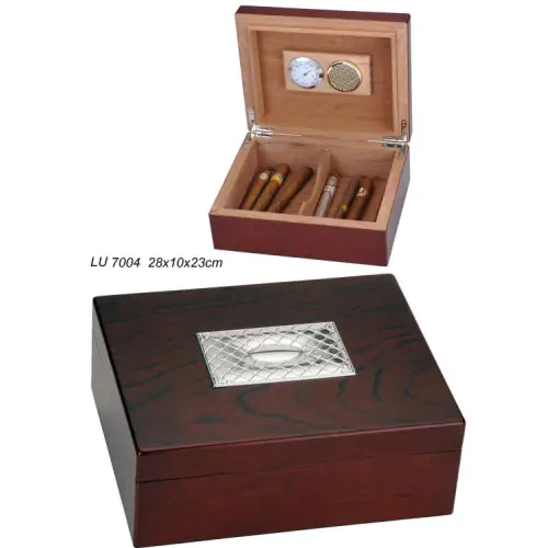 Caja para puros en madera higrómetro LU7004