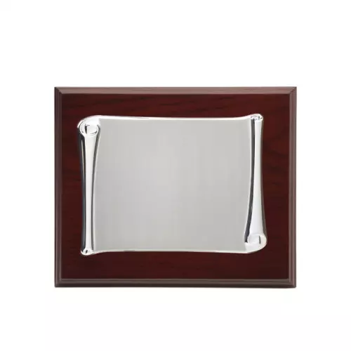 Placa de plata pergamino 29x23 cm exterior 20,5x15 cm plata p-2000