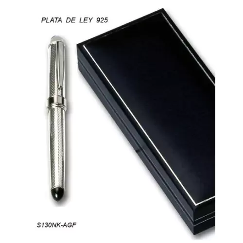 Pluma de plata de ley con estuche S130nk