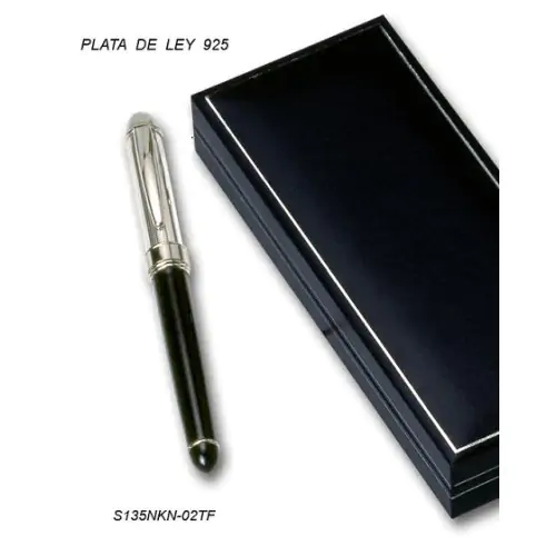 Pluma de plata de ley con estuche S135nk