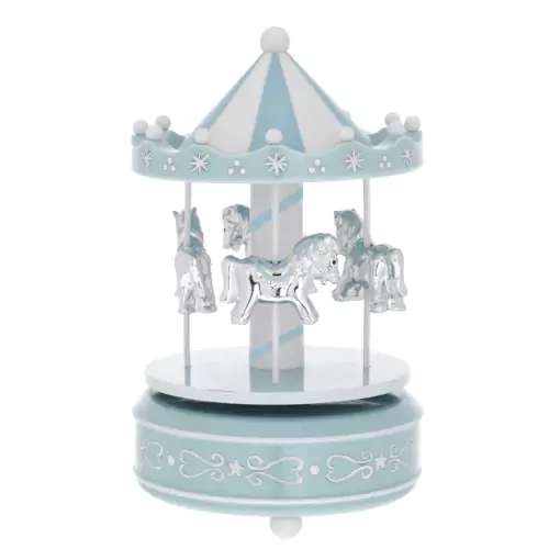 Carrousel musical caballos azul 10x18