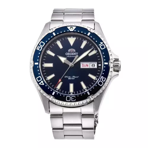 Orient Kamasu azul ra-aa0002l19b cristal zafiro