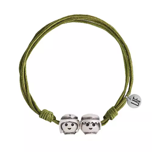 Pulsera joya Playmobil en verde cilck él y ella