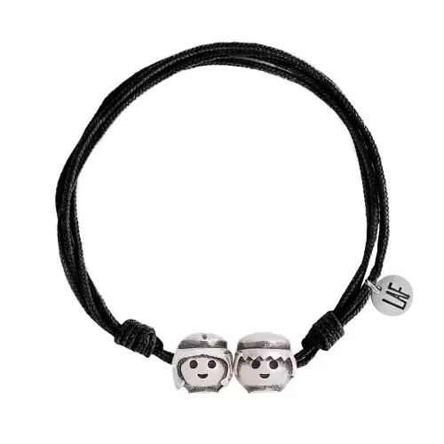 Pulsera joya Playmobil en negro click él y ella