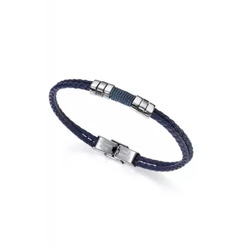 Viceroy pulsera cuero azul acero 6456p01013 hombre