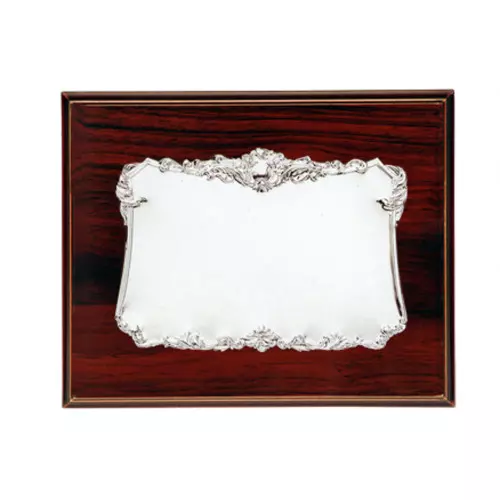 Placa de plata 23x19 cm exterior 17x13 cm plata Ref: p-1161