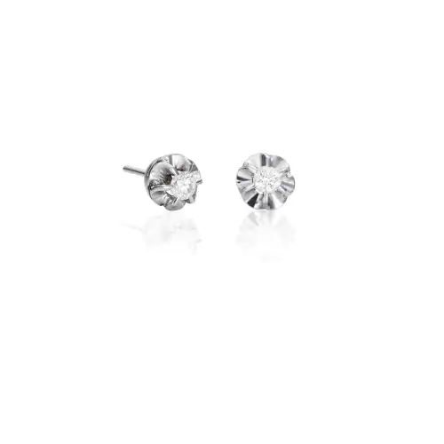 Pendientes roseta diamantes oro blanco classic