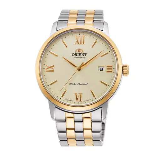 Reloj Orient automático ra-ac0f08g bicolor