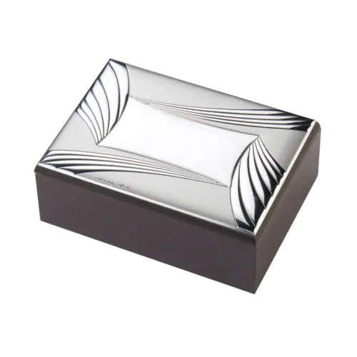 Caja madera chapa bilaminada en plata joyas relojes 13x8 ev22327-13