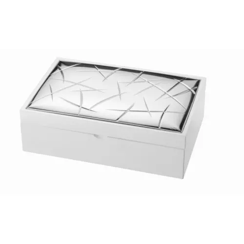 Caja madera chapa bilaminada en plata 13x20x4 w221