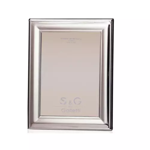 Portafotos marco de plata 925 9X13 cm liso con forma almendra