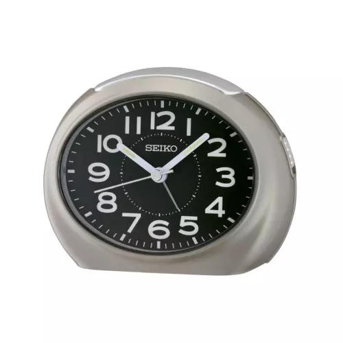 Seiko despertador reloj ovalado gris qhe193n