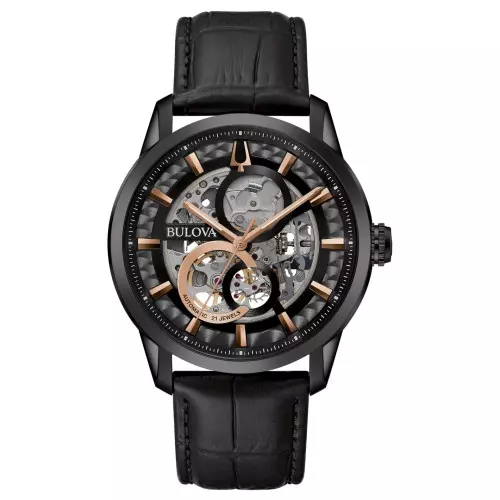 Reloj Bulova 98a283 automatico esqueleto black hombre