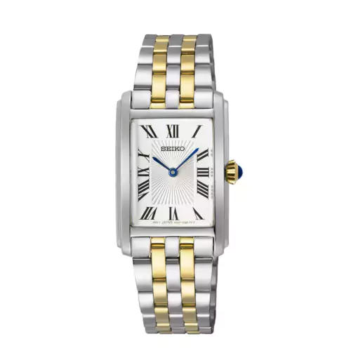 Reloj Seiko SWR087P1 rectangular bicolor mujer