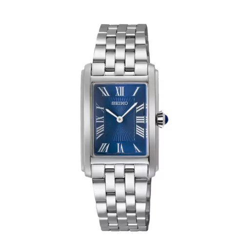 Reloj Seiko SWR085P1 rectangular esfera azul mujer