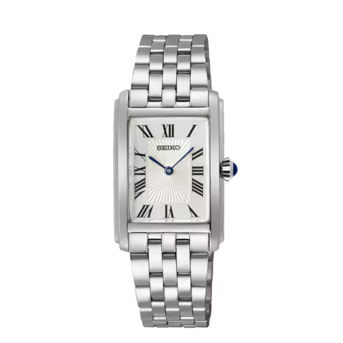 Reloj Seiko SWR083P1 rectangular esfera blanca mujer