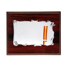 Placa de Alpaca 29x23 cm exterior 20x14 cm bandera de España