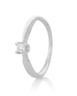 Sortija de pedida oro blanco con diamante