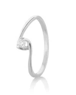 Solitario en oro blanco sortija compromiso