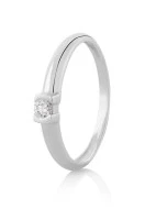 Sortija tipo alianza en oro blanco con diamante